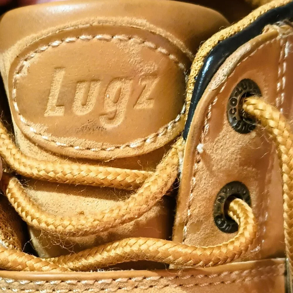 Lugz Avalanche Strap Ankle Boots 12 Kids Tan Black Faux Leather Buckle Lace Up